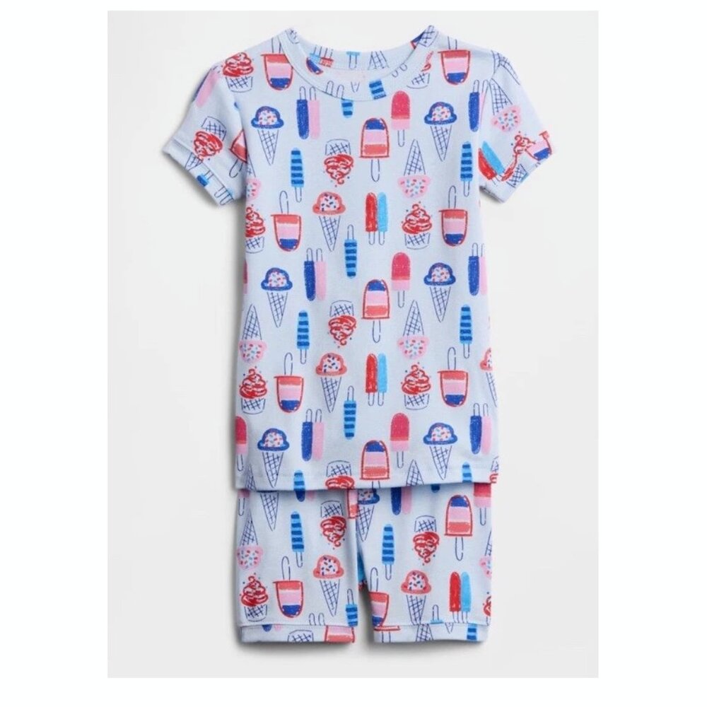 GAP Kids 100% Organic Cotton Ice Pop Girls PJ Short Sleeve Set